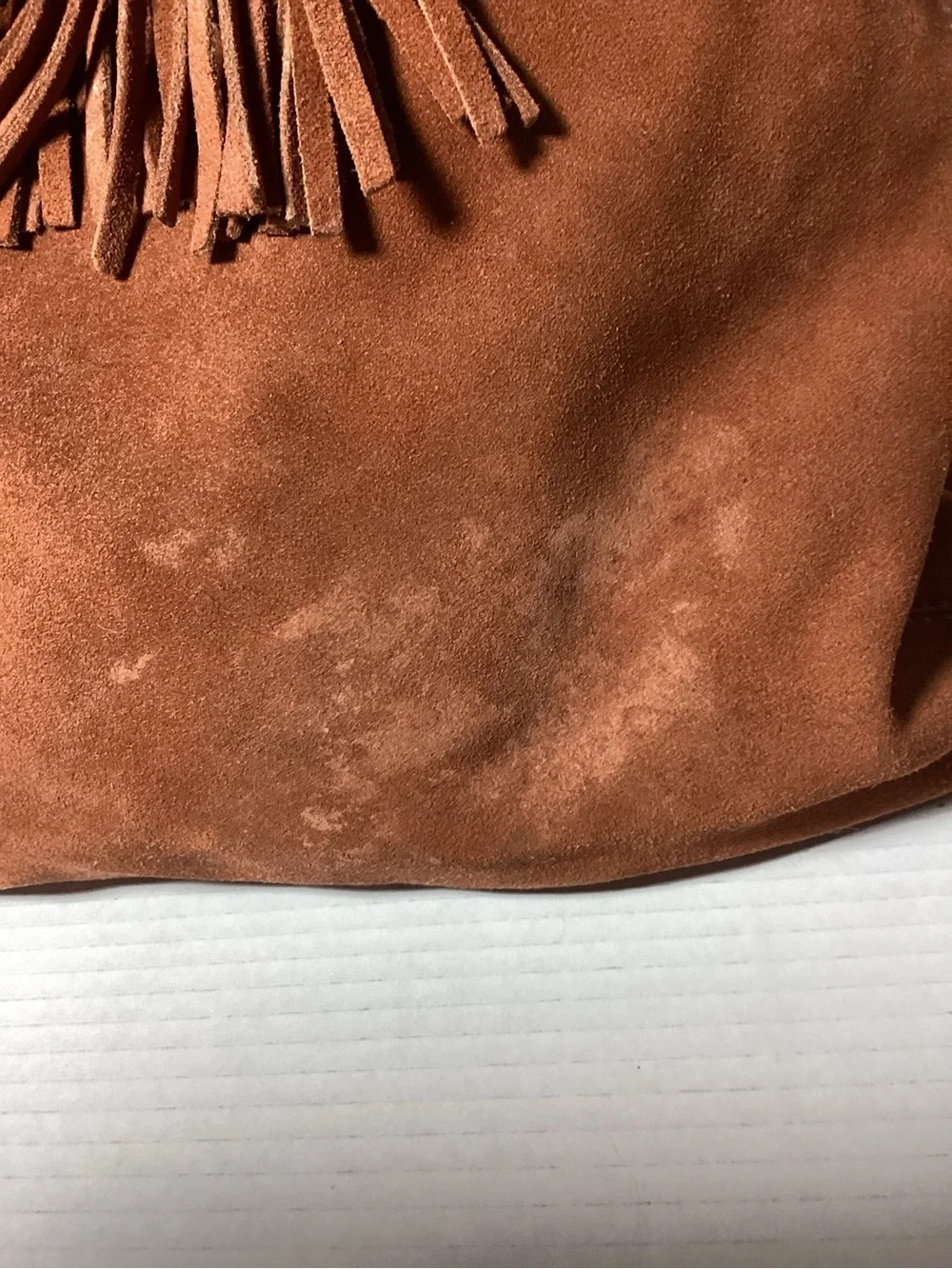 American Eagle Outfitters Suede Drawstring Bucket Bag - Rust Brown